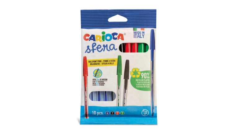 Carioca Sfera: la penna prodotta al 90% in plastica riciclata