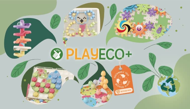 Quercetti lancia la linea Play Eco +, realizzata con materiale derivato da scarti di plastica